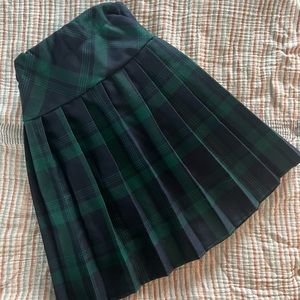 School girl style plaid, pleated mini skirt